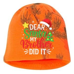 Dear Santa My Brother Did It Xmas Family Ns Kati - Camo Knit Beanie