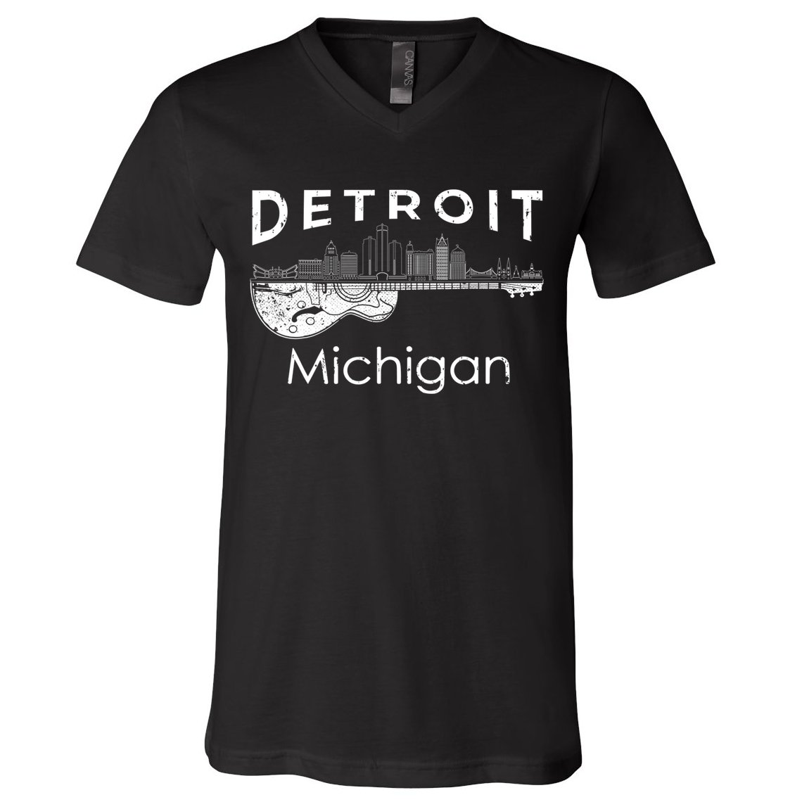 Detroit Souvenir Men Michigan Music Electric Guitar V-Neck T-Shirt