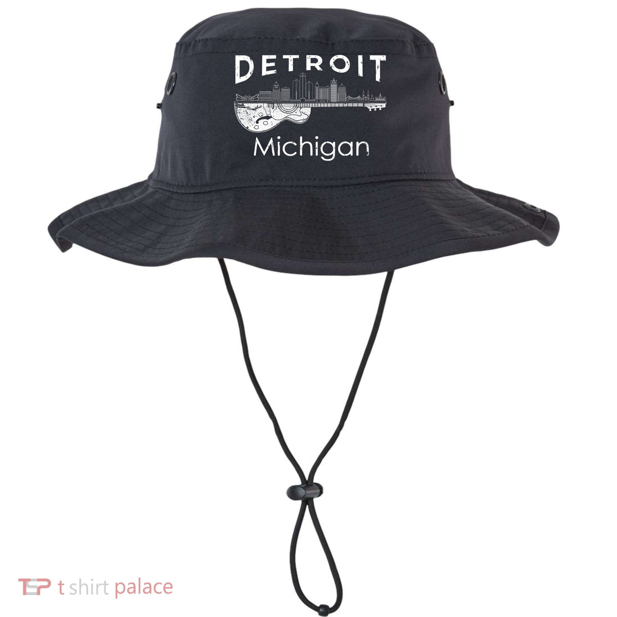 Detroit Souvenir Men Michigan Music Electric Guitar Bucket Hat