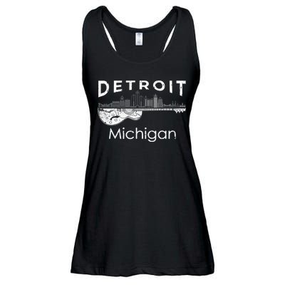 Detroit Souvenir Men Michigan Music Electric Guitar Ladies Essential Flowy Tank