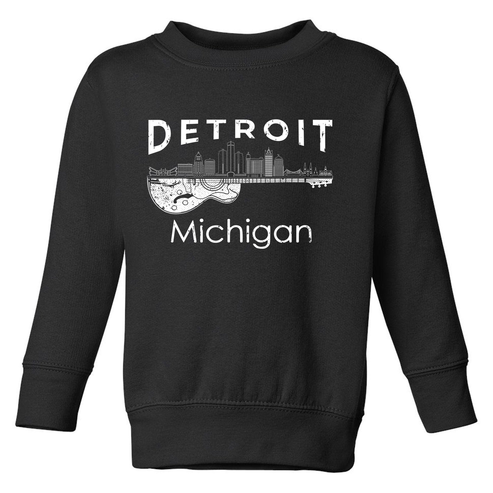 Detroit Souvenir Men Michigan Music Electric Guitar Toddler Sweatshirt