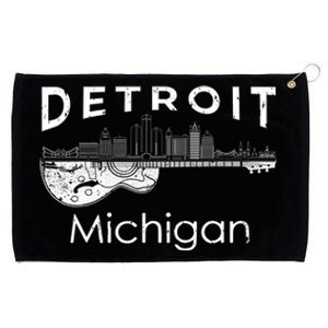 Detroit Souvenir Men Michigan Music Electric Guitar Grommeted Golf Towel