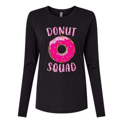 Donut Squad Matching Donut Party Pink Doughnut Sprinkles Womens Cotton Relaxed Long Sleeve T-Shirt