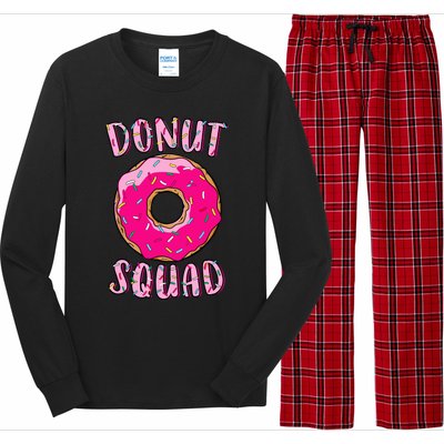 Donut Squad Matching Donut Party Pink Doughnut Sprinkles Long Sleeve Pajama Set