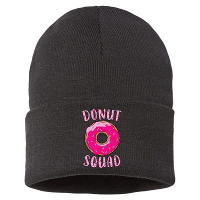 Donut Squad Matching Donut Party Pink Doughnut Sprinkles Sustainable Knit Beanie