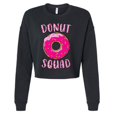 Donut Squad Matching Donut Party Pink Doughnut Sprinkles Cropped Pullover Crew