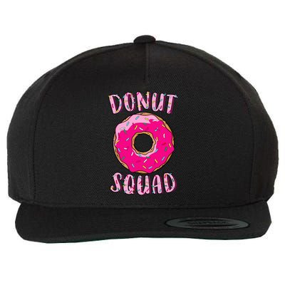 Donut Squad Matching Donut Party Pink Doughnut Sprinkles Wool Snapback Cap