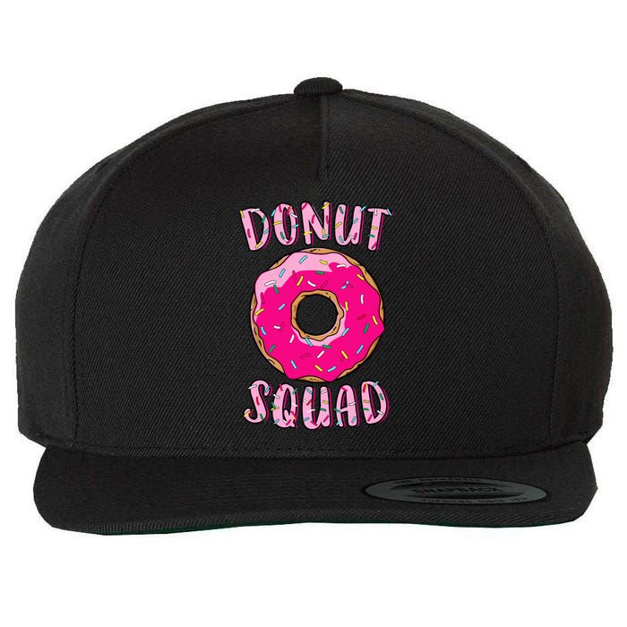 Donut Squad Matching Donut Party Pink Doughnut Sprinkles Wool Snapback Cap