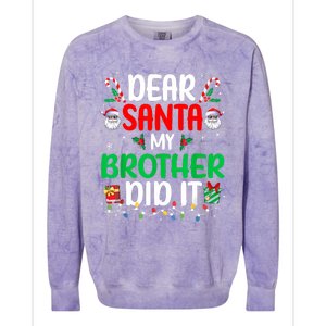 Dear Santa My Brother Did It Funny Christmas Colorblast Crewneck Sweatshirt