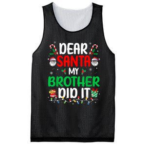 Dear Santa My Brother Did It Funny Christmas Mesh Reversible Basketball Jersey Tank