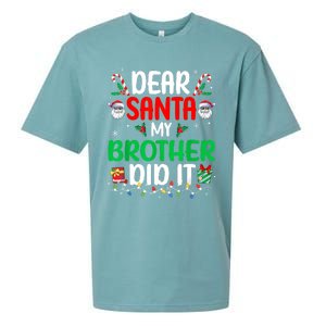 Dear Santa My Brother Did It Funny Christmas Sueded Cloud Jersey T-Shirt