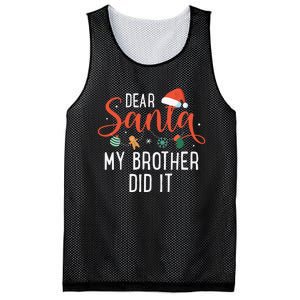 Dear Santa My Brother Did It Family Christmas Mesh Reversible Basketball Jersey Tank