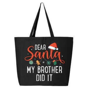 Dear Santa My Brother Did It Family Christmas 25L Jumbo Tote