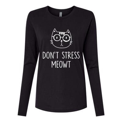 Dont Stress Meowt Gift Mother Mom Meaningful Gift Womens Cotton Relaxed Long Sleeve T-Shirt