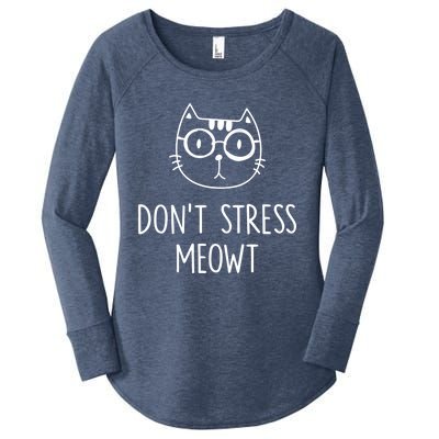 Dont Stress Meowt Gift Mother Mom Meaningful Gift Women's Perfect Tri Tunic Long Sleeve Shirt