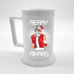 Dj Santa Merry Mixmas Christmas Xmas Holidays Gift Tee Gift Beer Stein