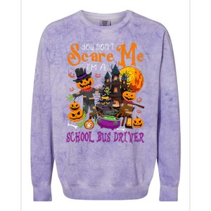 DonT Scare Me IM A School Bus Driver Halloween Pumpkin Colorblast Crewneck Sweatshirt