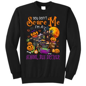 DonT Scare Me IM A School Bus Driver Halloween Pumpkin Sweatshirt