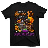 DonT Scare Me IM A School Bus Driver Halloween Pumpkin T-Shirt