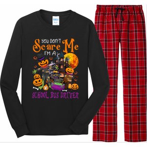 DonT Scare Me IM A School Bus Driver Halloween Pumpkin Long Sleeve Pajama Set