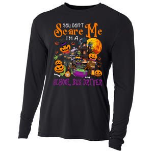 DonT Scare Me IM A School Bus Driver Halloween Pumpkin Cooling Performance Long Sleeve Crew