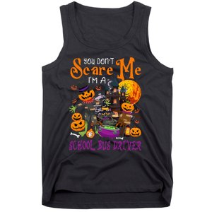 DonT Scare Me IM A School Bus Driver Halloween Pumpkin Tank Top