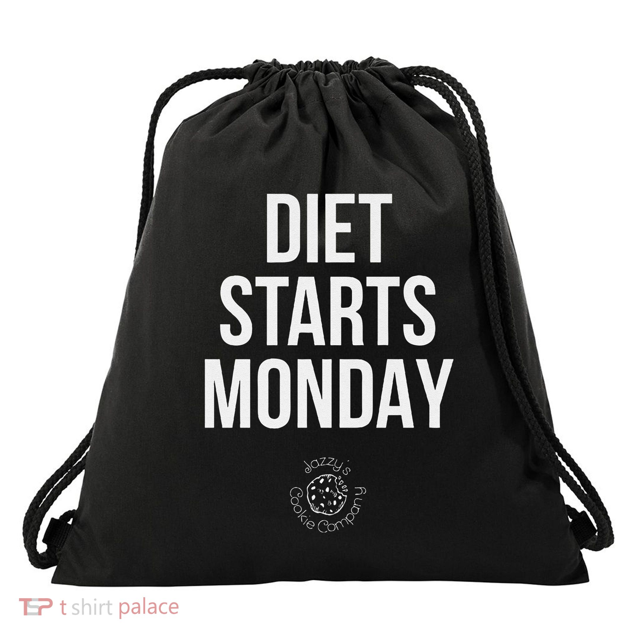 Diet Starts Monday Drawstring Bag
