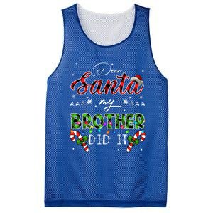 Dear Santa My Brother Did It Funny Christmas Pajama Gift Mesh Reversible Basketball Jersey Tank