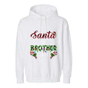 Dear Santa My Brother Did It Funny Christmas Pajama Gift Garment-Dyed Fleece Hoodie