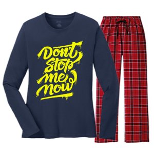 DonT Stop Me Now Women's Long Sleeve Flannel Pajama Set 