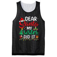 Dear Santa My Sister Did It Xmas Christmas Pajamas Mesh Reversible Basketball Jersey Tank