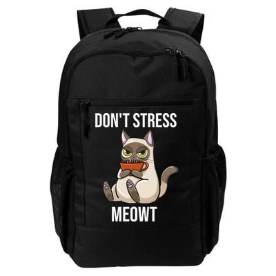 Dont Stress Meowt Funny Sarcastic Coffee Cat Gift Backpack