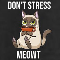 Dont Stress Meowt Funny Sarcastic Coffee Cat Gift Adult Drive Performance Visor