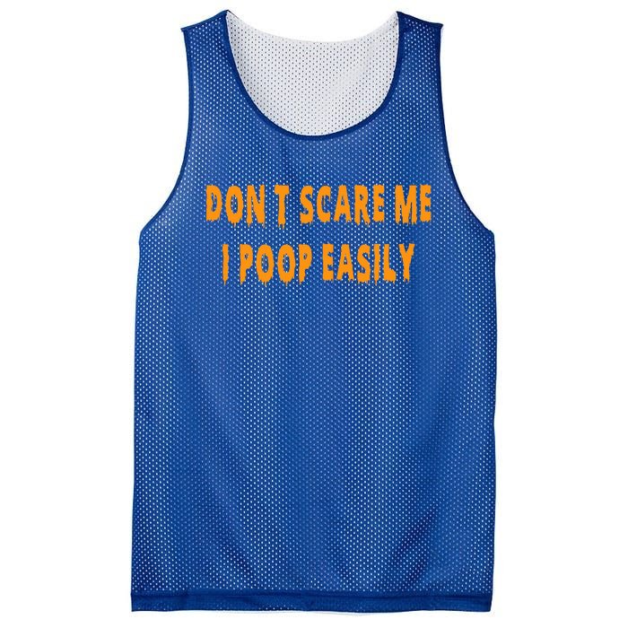 Don't Scare Me I Poop Easily Funny Halloween Mesh Reversible Basketball Jersey Tank