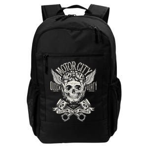 Detroit Skull Motor City Cruise Woodward Hot Rod Daily Commute Backpack