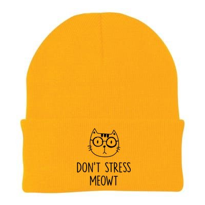 Don't Stress Meowt Meaningful Gift Mother Mom Great Gift Knit Cap Winter Beanie