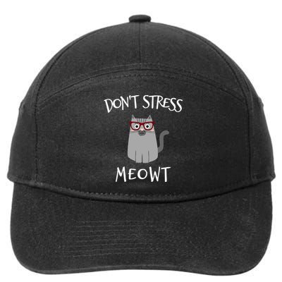 Don't Stress Meowt Funny Cat Lover Gift 7-Panel Snapback Hat