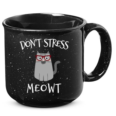Don't Stress Meowt Funny Cat Lover Gift 15oz Campfire Ceramic Mug