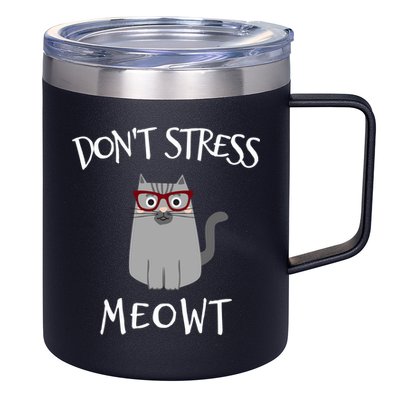 Don't Stress Meowt Funny Cat Lover Gift 12oz Stainless Steel Coffee Mug