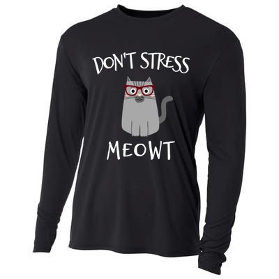 Don't Stress Meowt Funny Cat Lover Gift Cooling Performance Long Sleeve Crew
