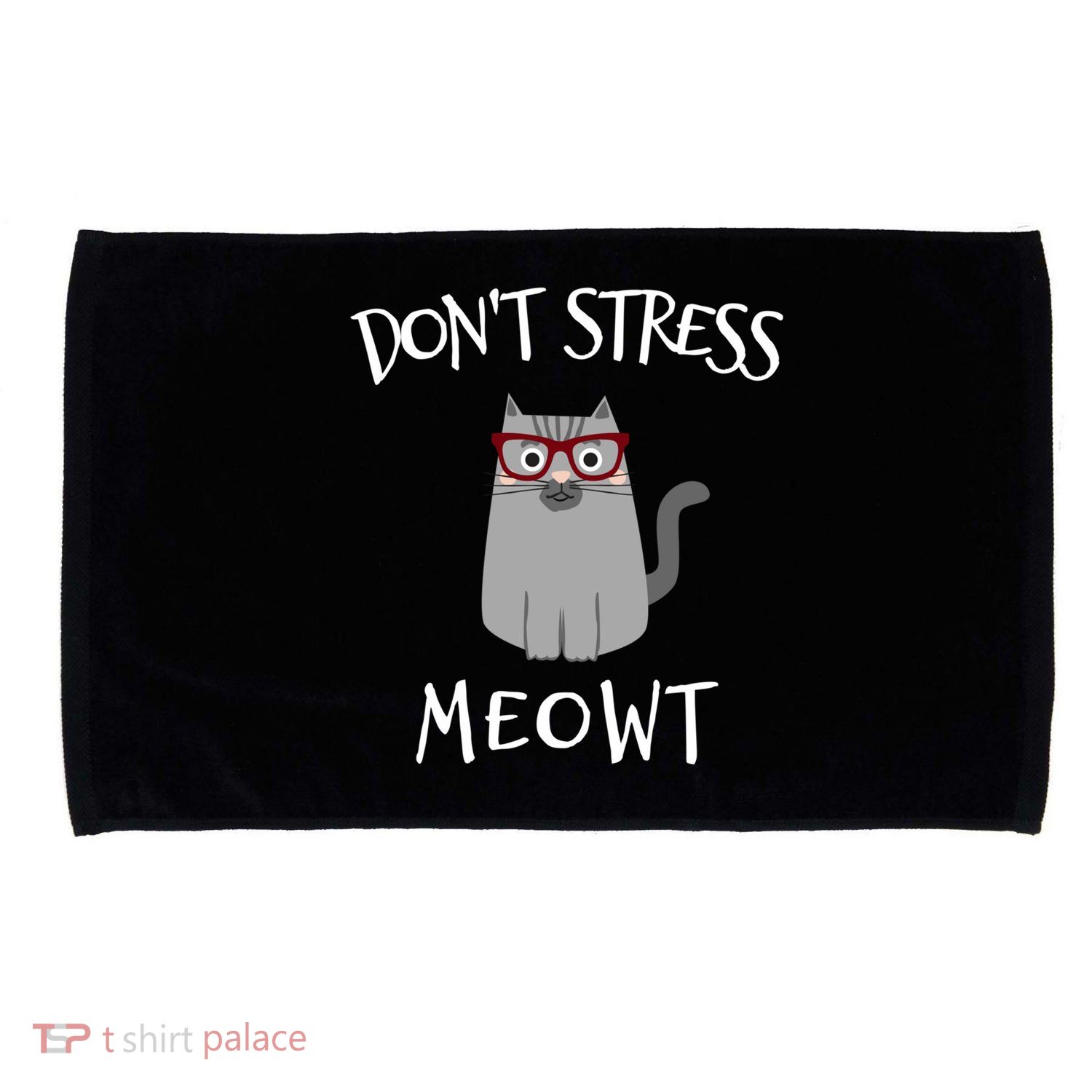 Don't Stress Meowt Funny Cat Lover Gift Microfiber Hand Towel