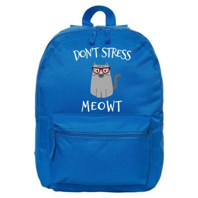 Don't Stress Meowt Funny Cat Lover Gift 16 in Basic Backpack