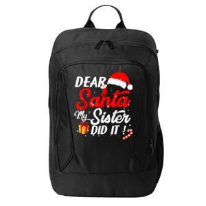 Dear Santa My Sister Did It Funny Christmas Boys City Backpack