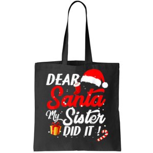 Dear Santa My Sister Did It Funny Christmas Boys Tote Bag