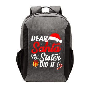 Dear Santa My Sister Did It Funny Christmas Boys Vector Backpack