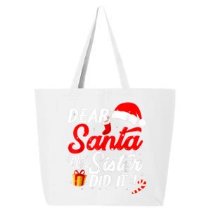 Dear Santa My Sister Did It Funny Christmas Boys 25L Jumbo Tote