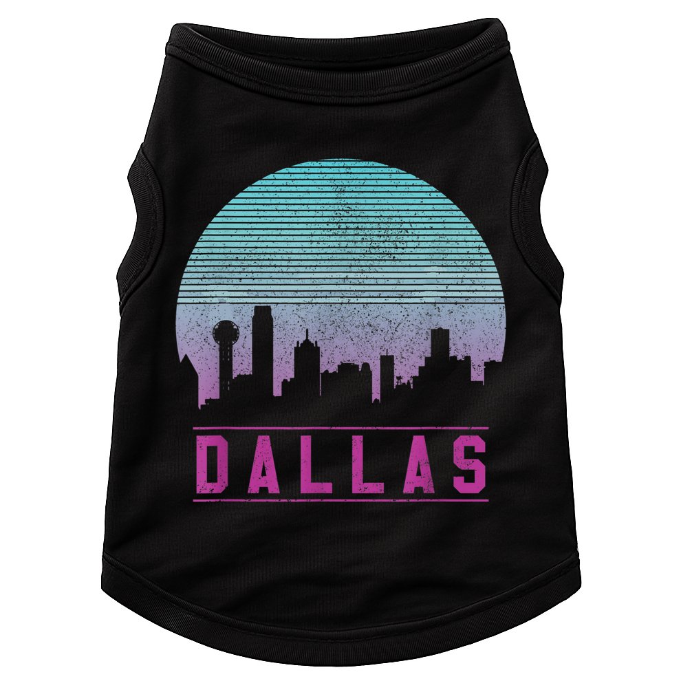 Dallas Skyline Meaningful Gift Vintage Retro Texas Gift Meaningful Gift Doggie Tank