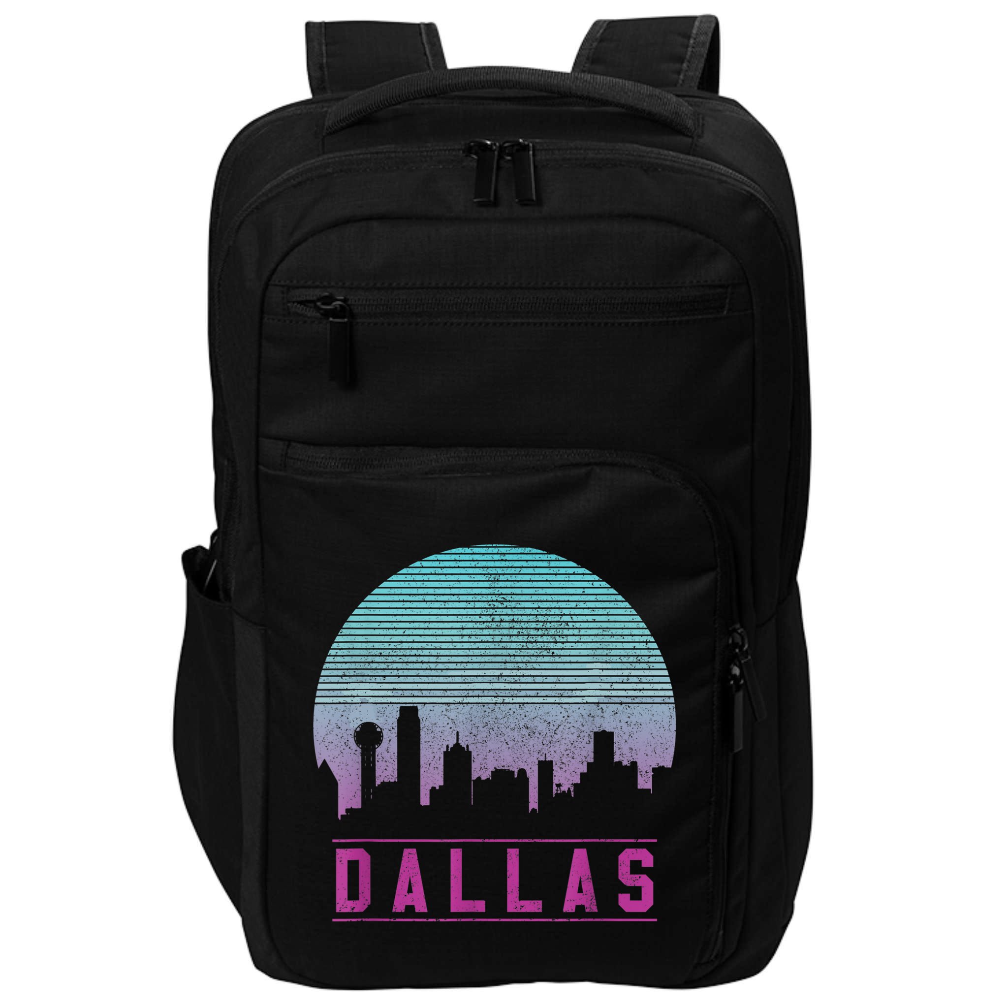Dallas Skyline Meaningful Gift Vintage Retro Texas Gift Meaningful Gift Impact Tech Backpack