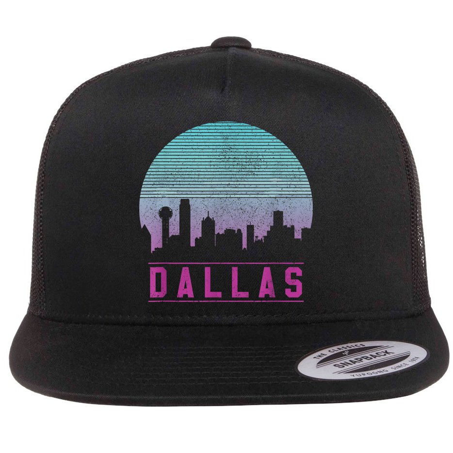 Dallas Skyline Meaningful Gift Vintage Retro Texas Gift Meaningful Gift Flat Bill Trucker Hat
