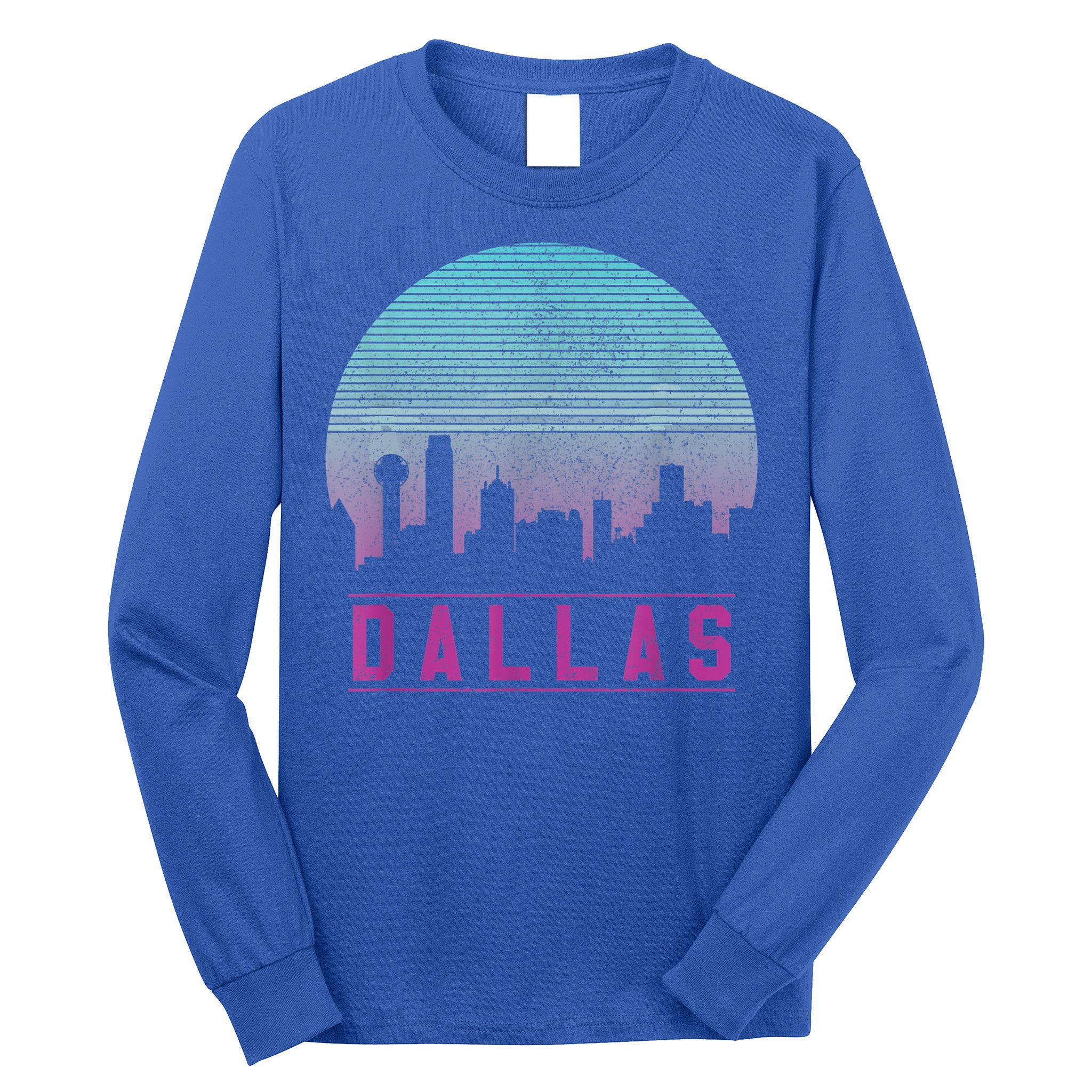 Dallas Skyline Meaningful Gift Vintage Retro Texas Gift Meaningful Gift Long Sleeve Shirt